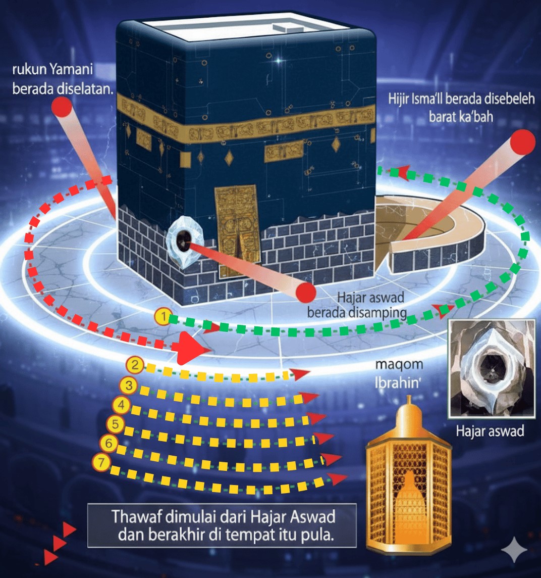 Denah Tawaf di sekitar Ka'bah